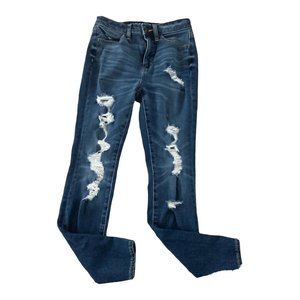 American Eagle Womens The Dream Jeans Sz 0 Distressed Super Hi-Rise Jegging